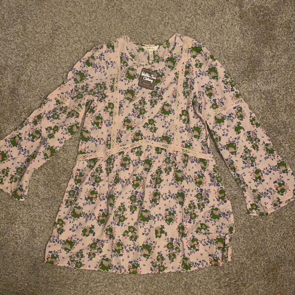 Matilda Jane Tunic Floral Blouse with Lace Detail